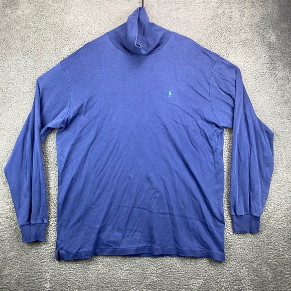 Polo Ralph Lauren Other - Vintage Polo Ralph Lauren Men's XL Blue Long Sleeve Turtle Neck Cotton Shirt USA